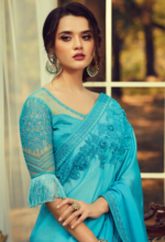 Blue Sunlight Silk Party Wear Saree | TFH7004