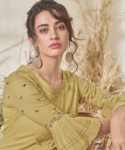 Green Pure Mal Cotton Long Kurta | VLSC804