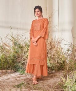 Saffron Pure Mal Cotton Long Kurta | VLSC805