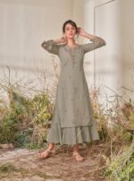 Pale Oyster Pure Mal cotton Dress | VLSC806