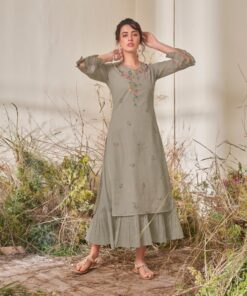 Pale Oyster Pure Mal cotton Dress | VLSC806