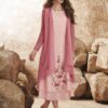 Pink Silk Embroidered Kurti With Attached Shrug | VUS3009