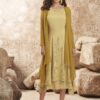 Beige Silk Embroidered Kurti With Attached Shrug | VUS3011 |