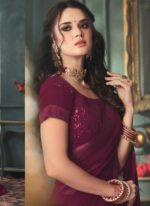Maroon Georgette Party Wear Saree | WF0001 |