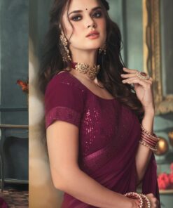 Maroon Georgette Party Wear Saree | WF0001 |