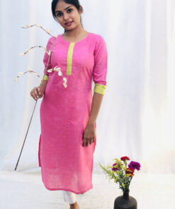 Pink Chanderi Cotton Kurta | G-3265O |