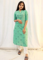 Green Cotton Kurta | G-7241A |