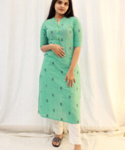 Green Cotton Kurta | G-7241A |