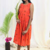 Bright Orange Cotton Kurta/Dress | G-7270F |