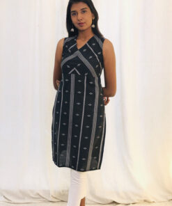 Black Cotton Kurta | G-7276C |