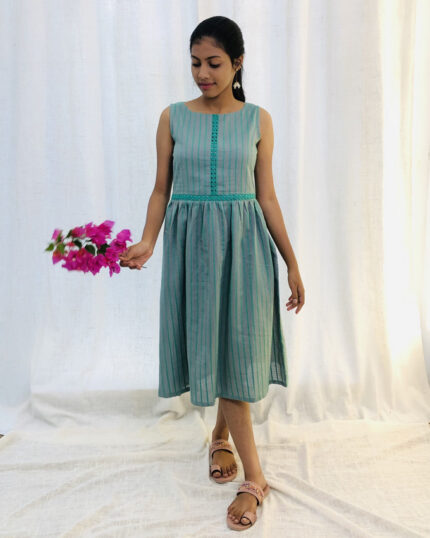 Green Cotton Kurta/Dress | G-7293C