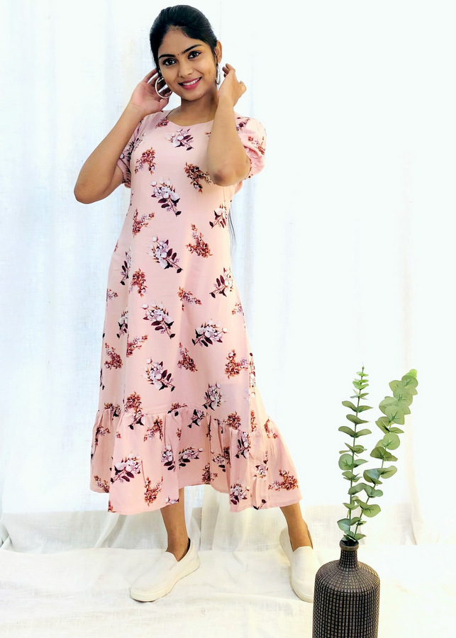 Pink Rayon Kurta/Dress | G-7323B |