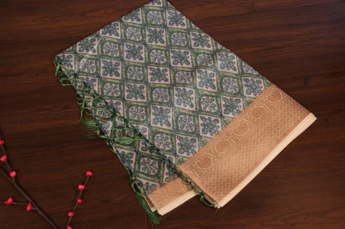Printed Chanderi Cotton | Green | PX0141F