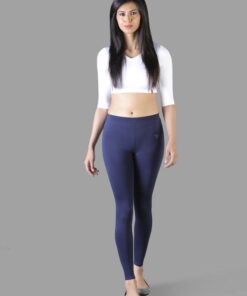 Twinbirds Navy Ribbon Women Ankle Legging - Radiant Series | 1504V0014