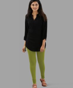 Twinbirds Olive Green Women Churidar Legging | Radiant Series | 1503V0020