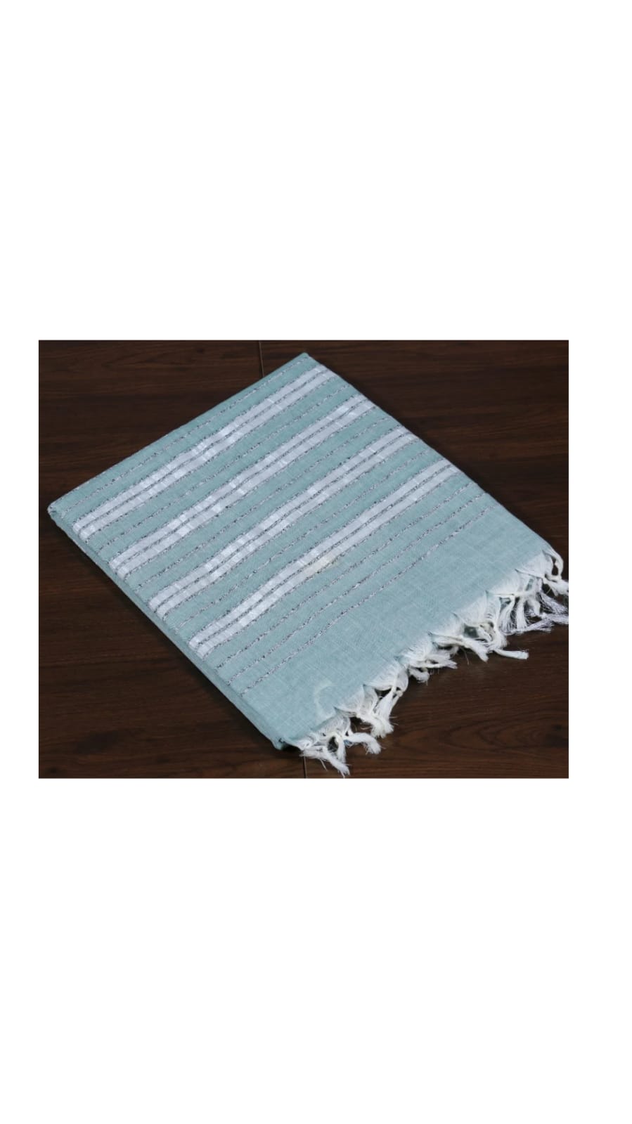 Pistachio Plain Linen Cotton Saree | LX0006D