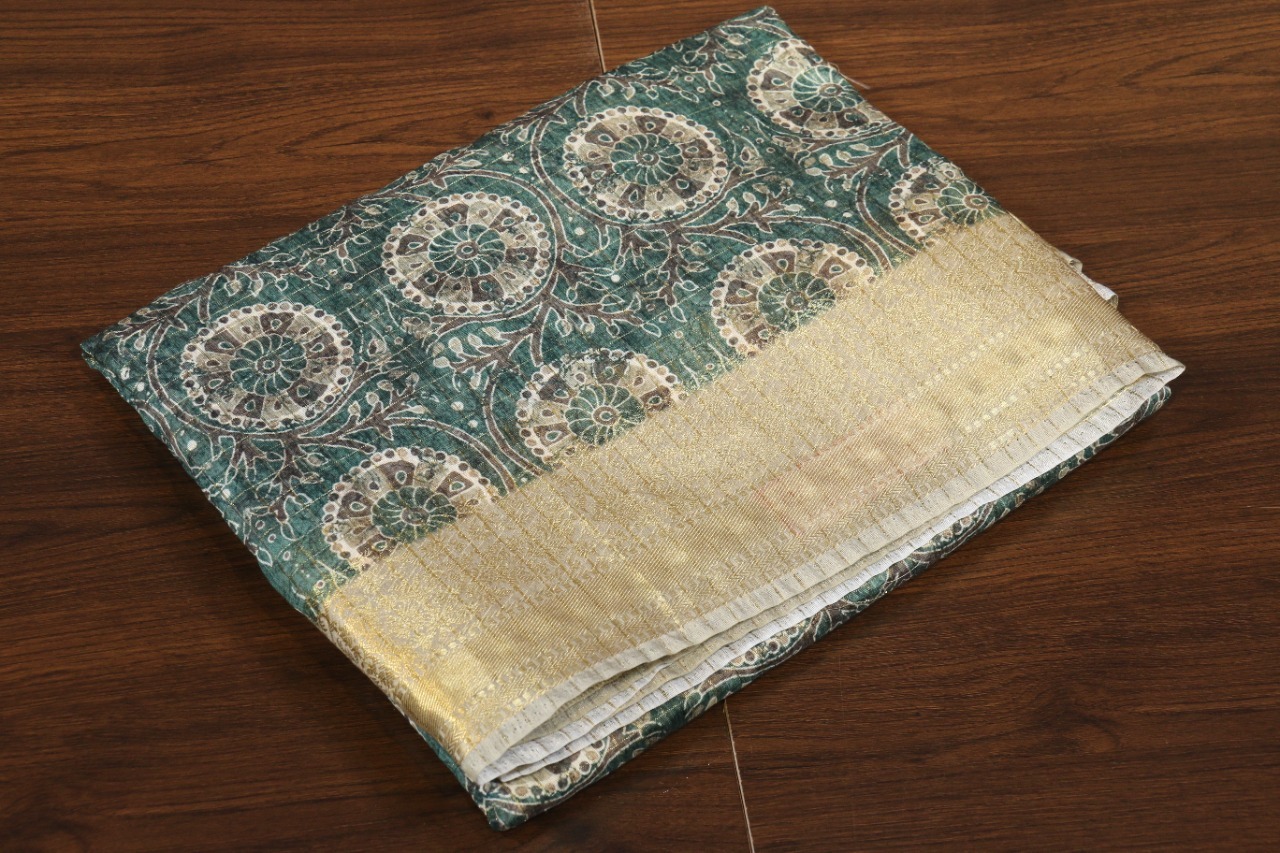 Chanderi Cotton Silk Saree | Green | PX0095 A