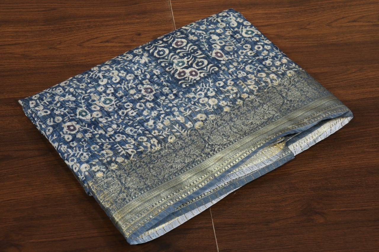 Chanderi Cotton Silk Saree | Blue | PX0095 B