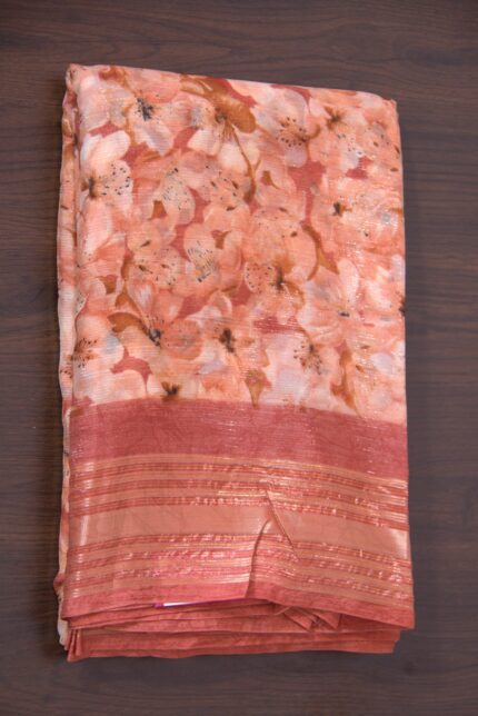Floral Shimmer Chiffon | Peach | PX0295D