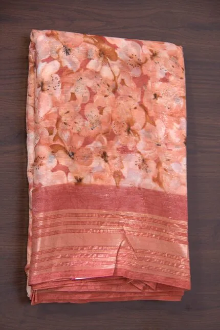 Floral Shimmer Chiffon | Peach | PX0295D