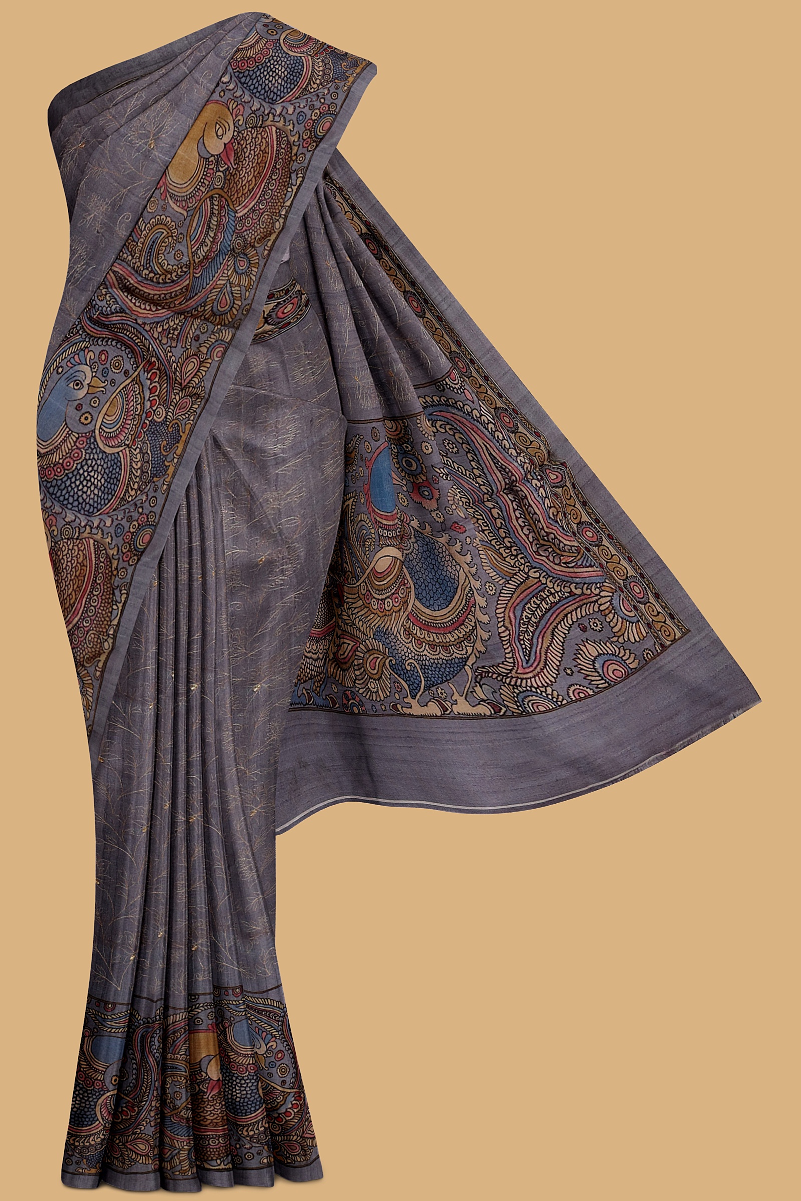 Semi Tussar with Embroidery Saree | PX0041