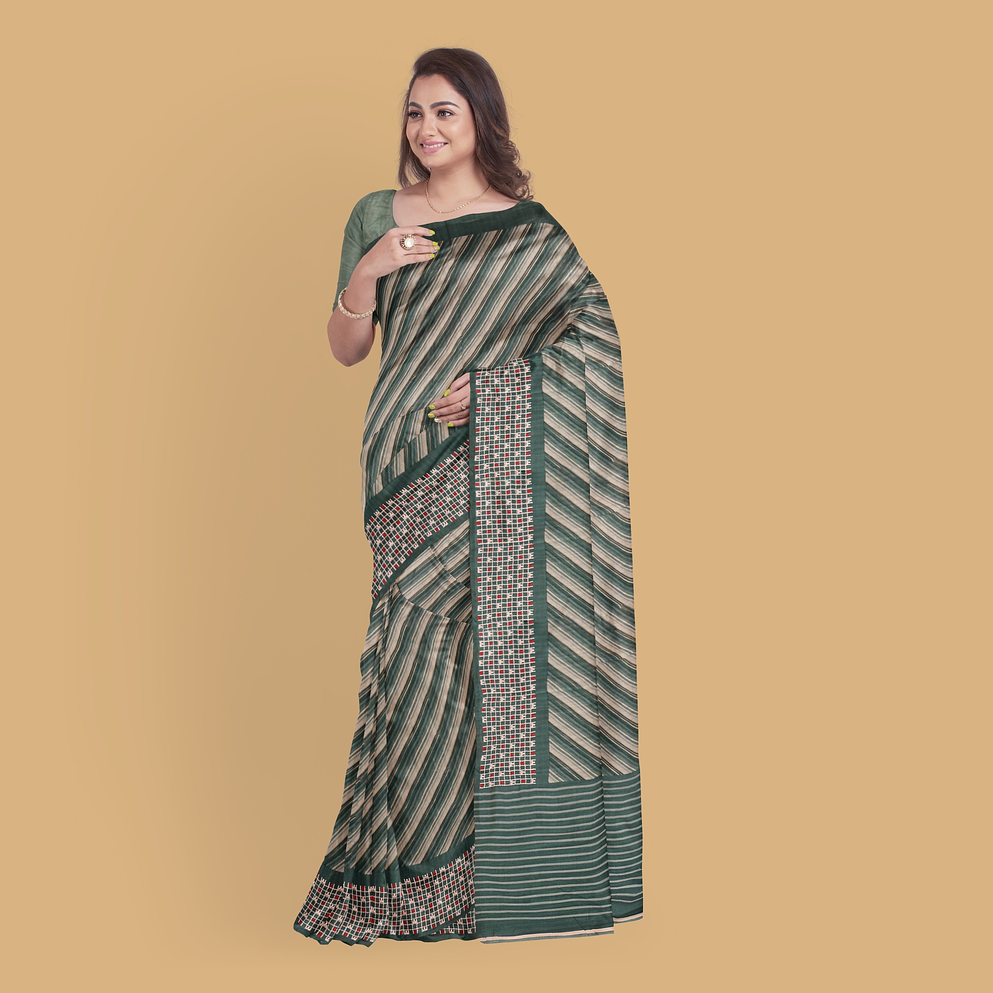 Semi Tussar Saree with Embroidery | PX0038A