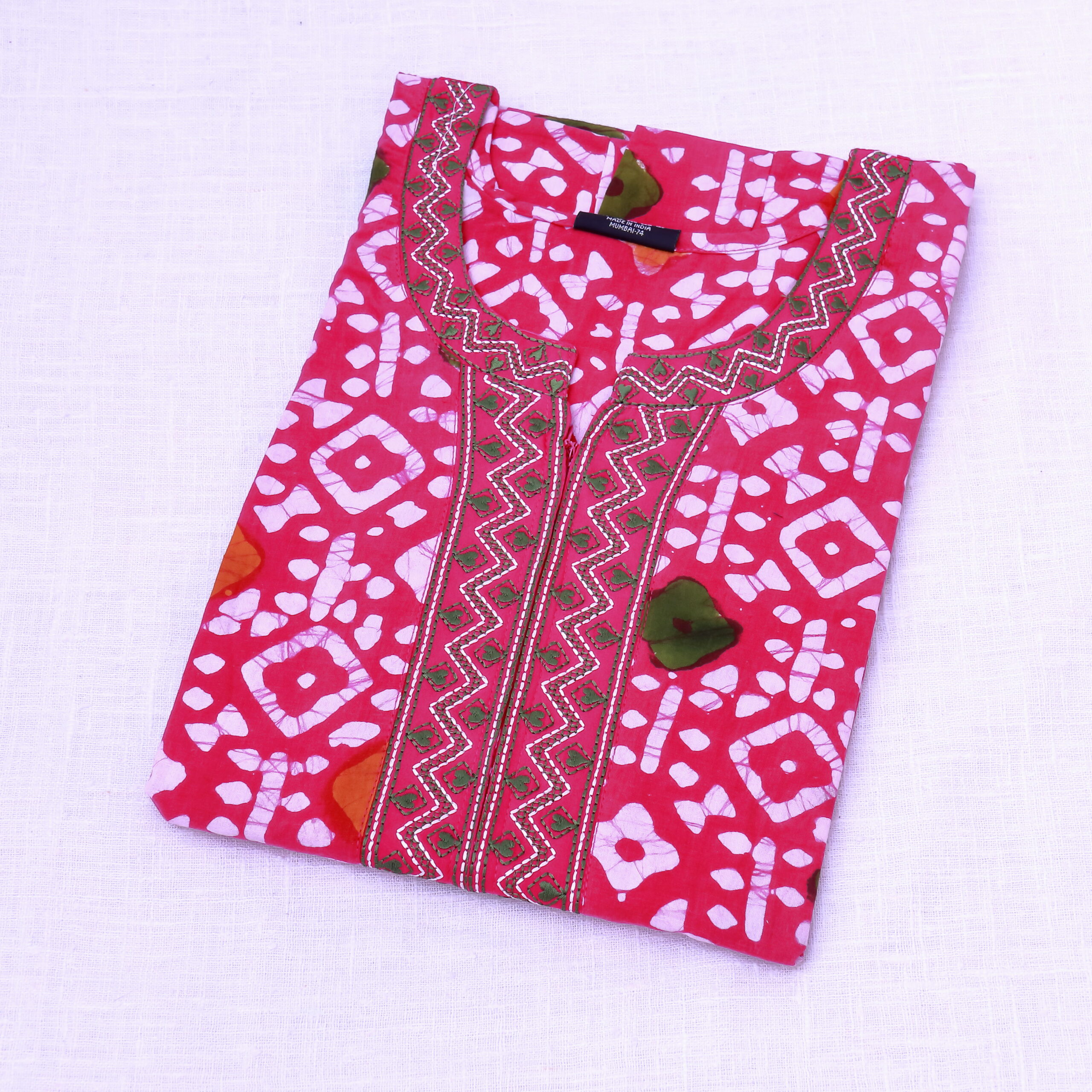 XL Batik Cotton Nighty With Embroidery | JS0024