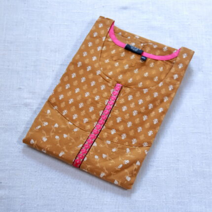 XXL Printed Cotton Nighty | Mehandi | JS0015