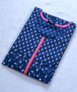 XXL Printed Cotton Nighty | Blue | JS0015