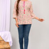 Pink Printed Cotton Top | FA005
