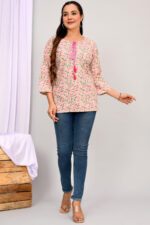 Pink Printed Cotton Top | FA005