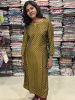 Muslin top has a beautiful neck pattern decorated with sequins and embroidery work that you can wear for any occasion, has a elastic silk waist pant. It is suitable for both hand wash and machine wash.