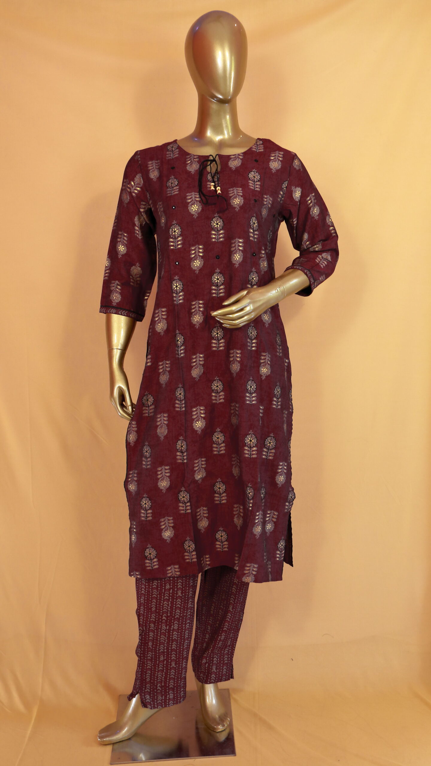 Muslin Salwar Suit | Maroon | DD0163