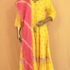 Mul Cotton Gown With Pink Dupatta | Yellow | PM0001