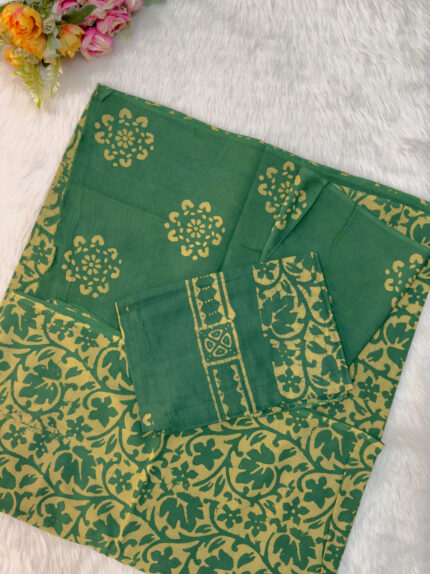 Pure Cotton Material | Green for Women's