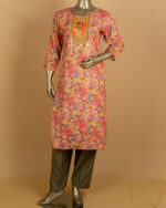 Slub Cotton Kurti Pant Set | DD0119