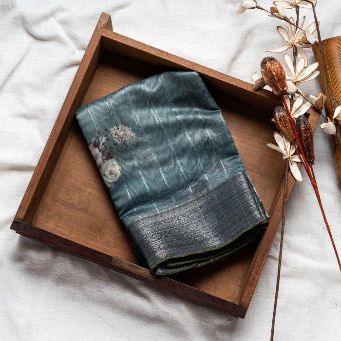 Printed Raw Silk | Green | PX0011