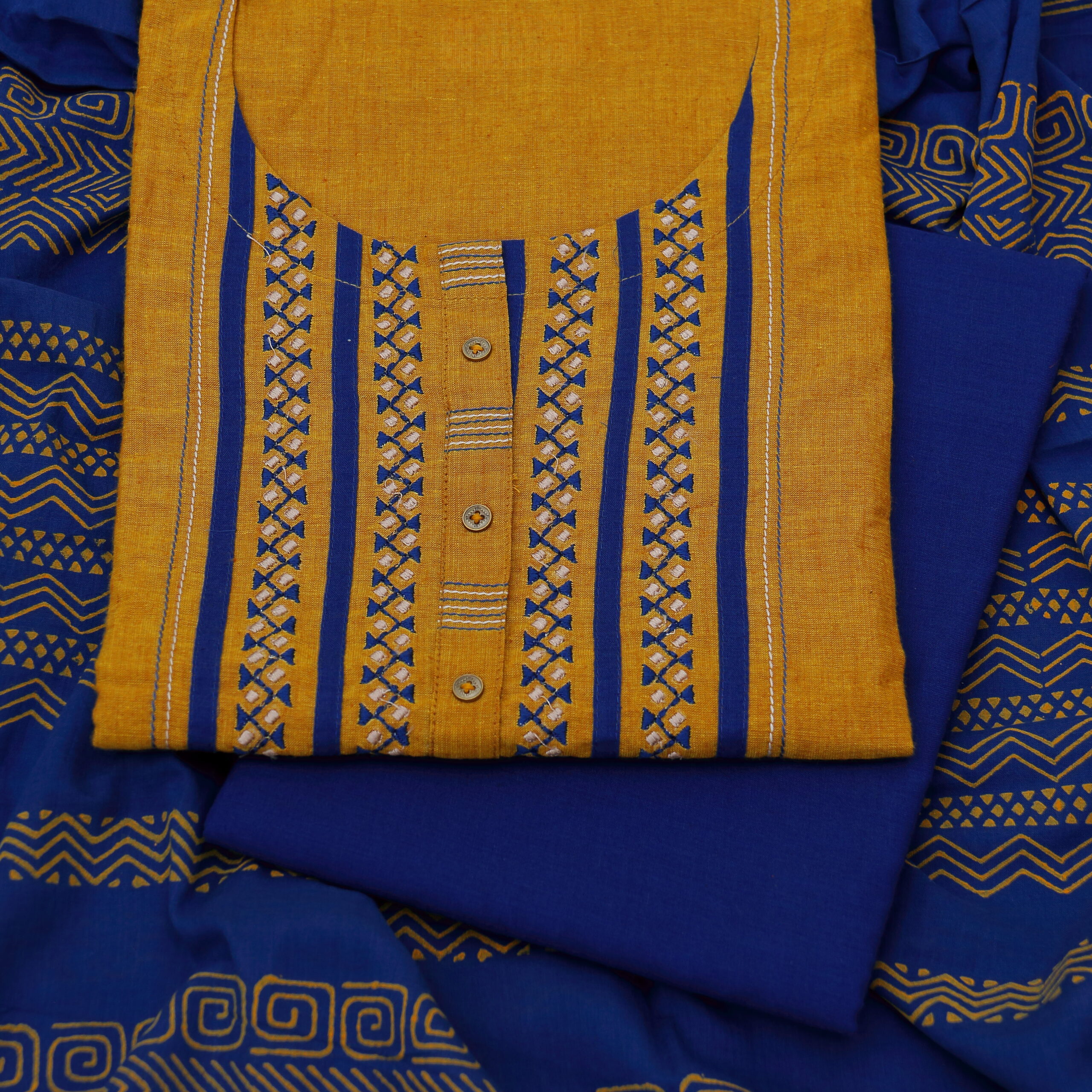 Beautiful Cotton Salwar Material With Embroidery