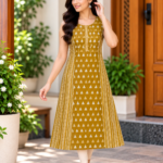Cotton A-line Kurti for women