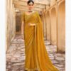 Designer georgette saree with sequins and embroidery