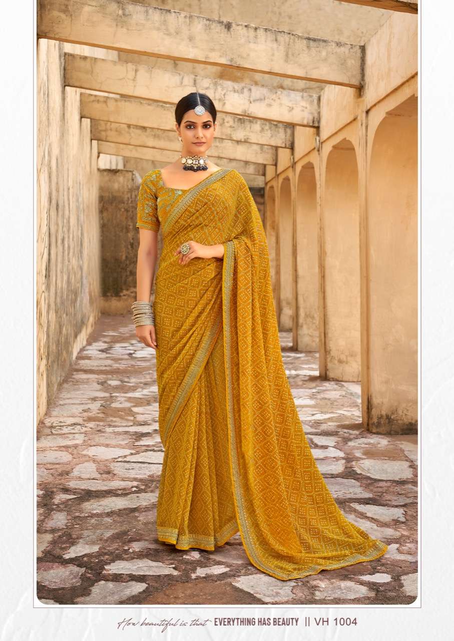 Designer georgette saree with sequins and embroidery