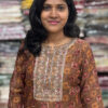Chanderi Salwar Suit With Dupatta | Brown | YT0009