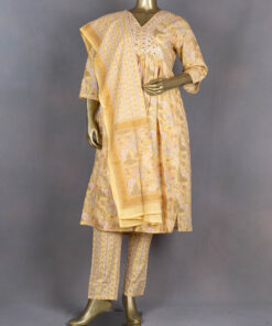 Cotton Salwar Suit with Dupatta | Yellow | PM0023