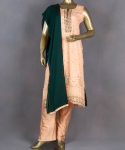 Muslin Silk Salwar Suit with Dupatta | Peach | AV0003