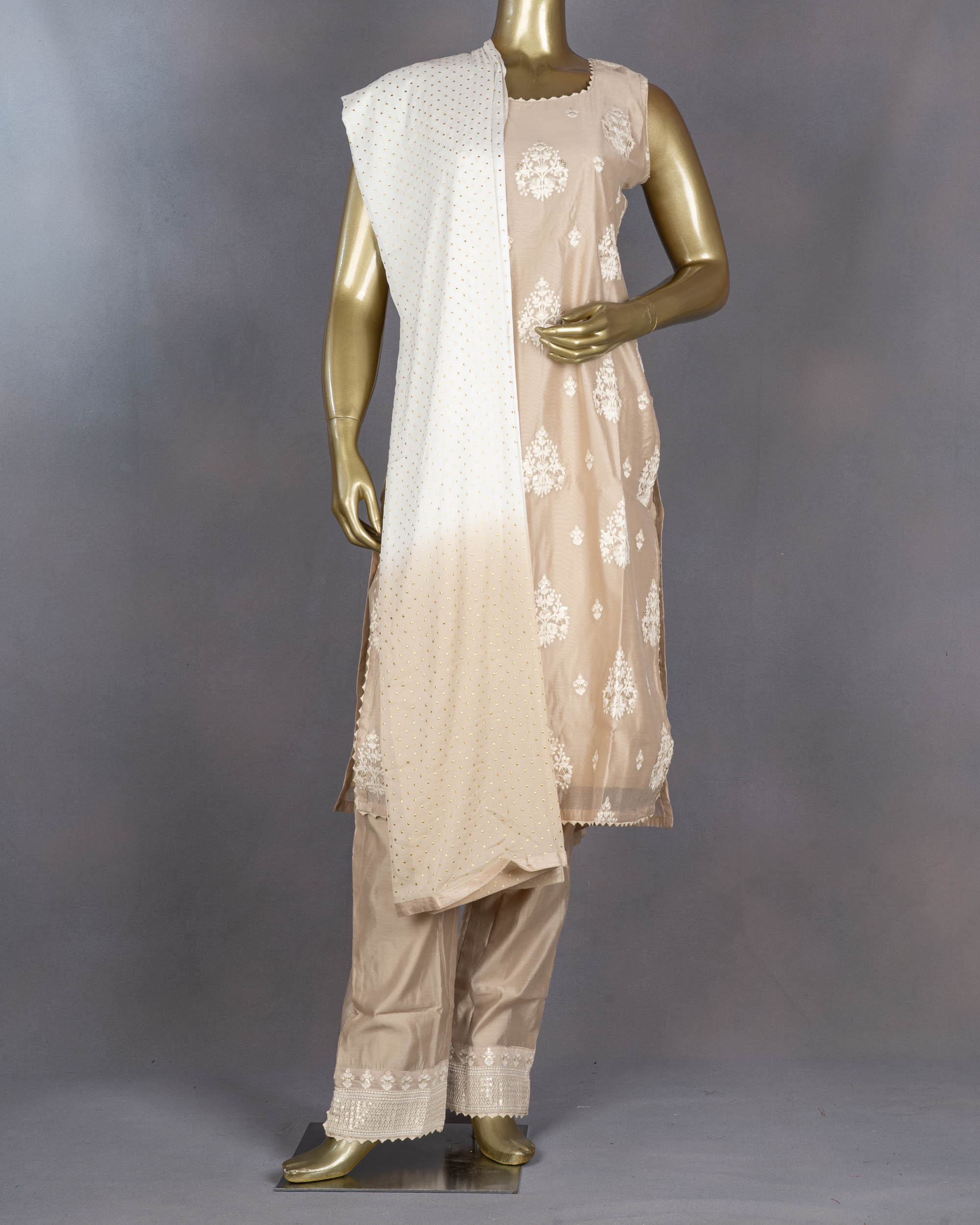 Beautiful Chanderi Cotton Salwar Suit with Dupatta | Metallic | AV0001