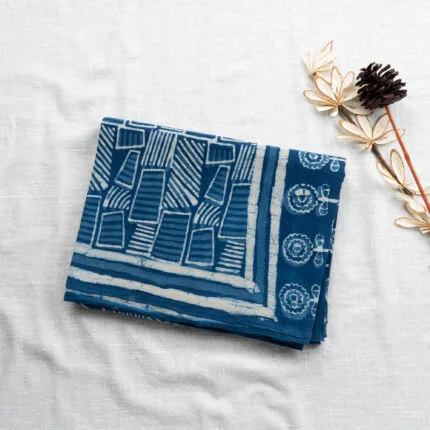 Handblock Mul Cotton | Indigo | LC0002