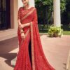 Georgette Designer Saree | Red | PX0066