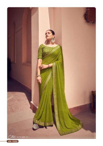 Georgette Designer Saree | Green | PX0066