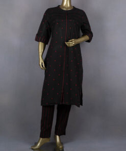 Ethnic Casual Kurta Pant Sets | Black | AB0001