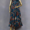 Elegant Ethnic Gown/Dress | Printed Flared | Blue | DD0195